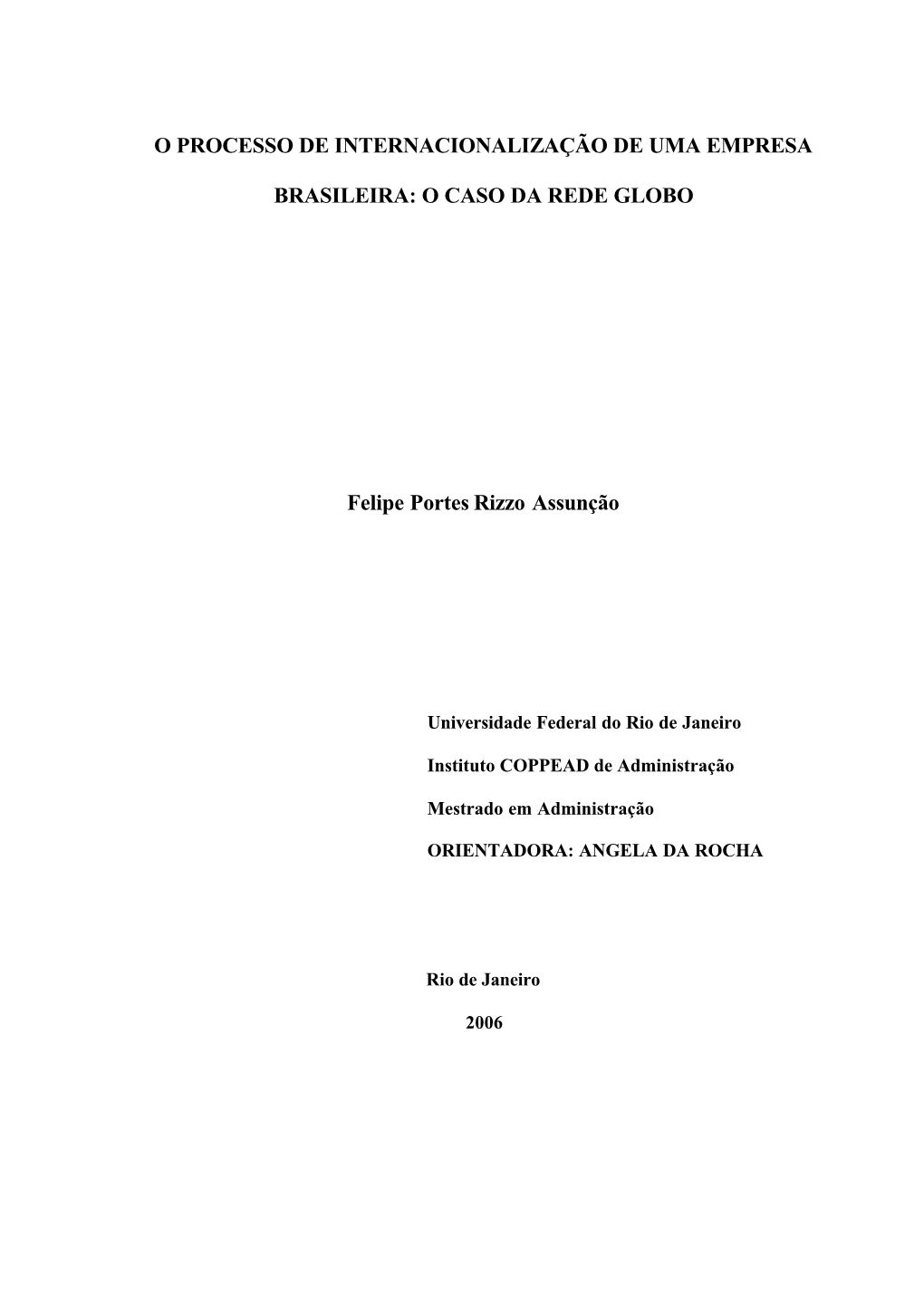 O Processo De Internacionalização De Uma Empresa