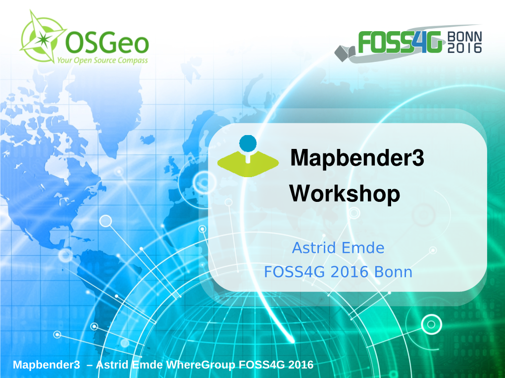 Mapbender3 Workshop AGIT 2015