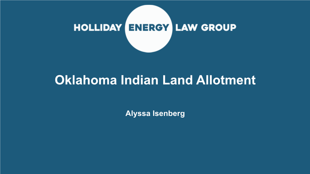Oklahoma Indian Land Allotment