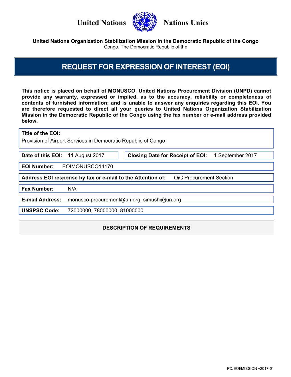 EOI Mission Template