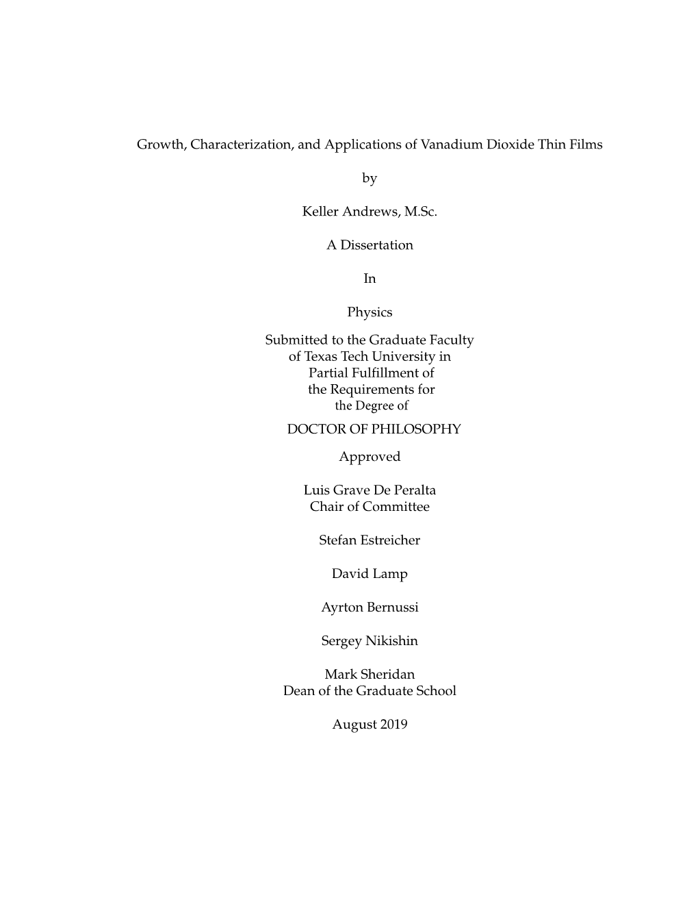 Growth, Characterization, and Applications of Vanadium Dioxide Thin Films