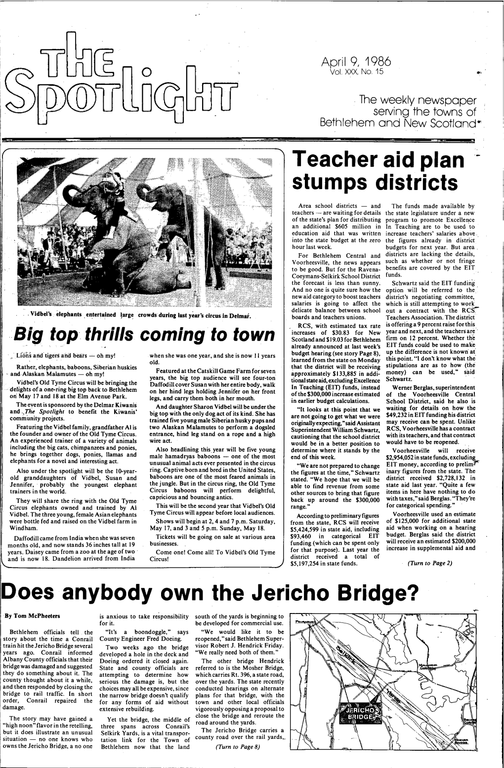 Teacher Aid Plan Stumps Districts Does Anybody Own the Jericho Bridge?