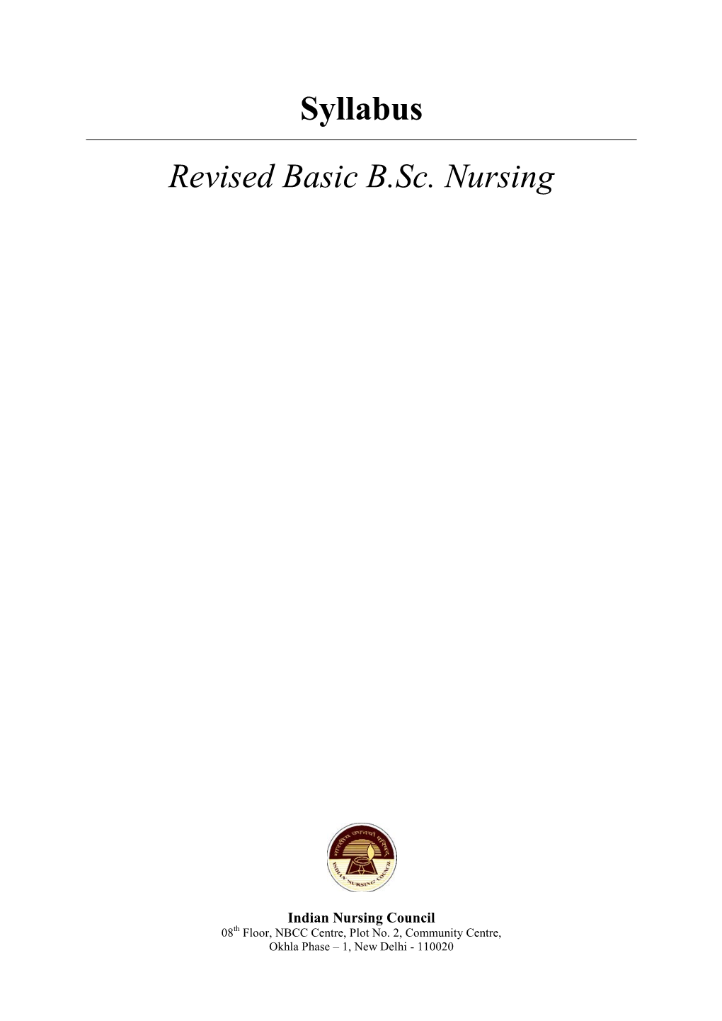 Syllabus Revised Basic B.Sc. Nursing