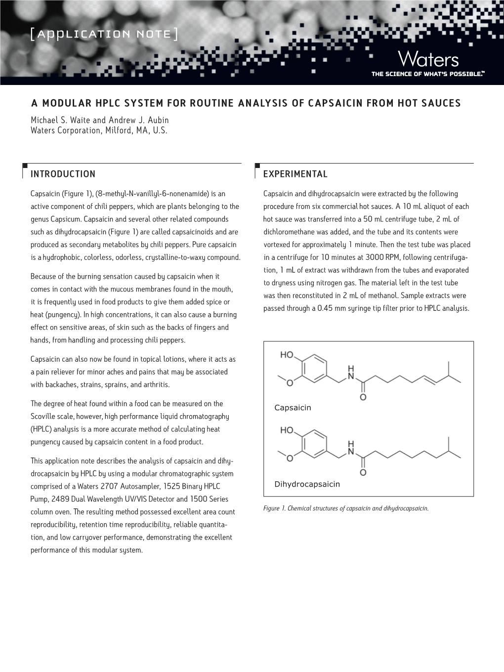 A Modular HPLC System for Routine Analysis of Capsaicin from Hot Sauces Michael S