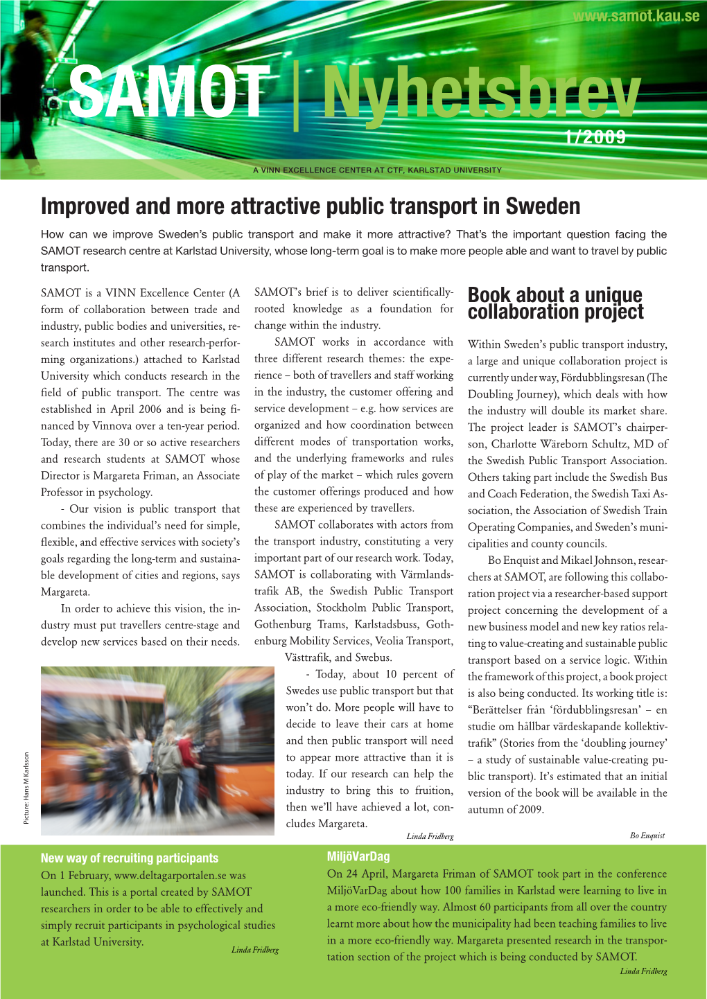 Improved and More Attractive Public Transport in Sweden