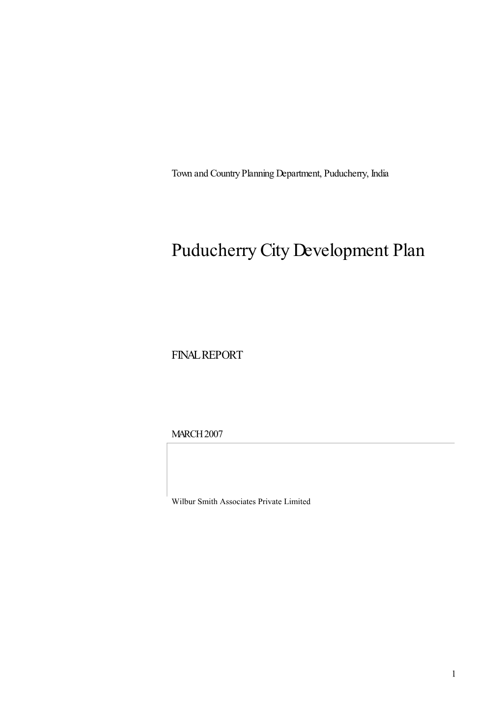 Puducherry City Development Plan