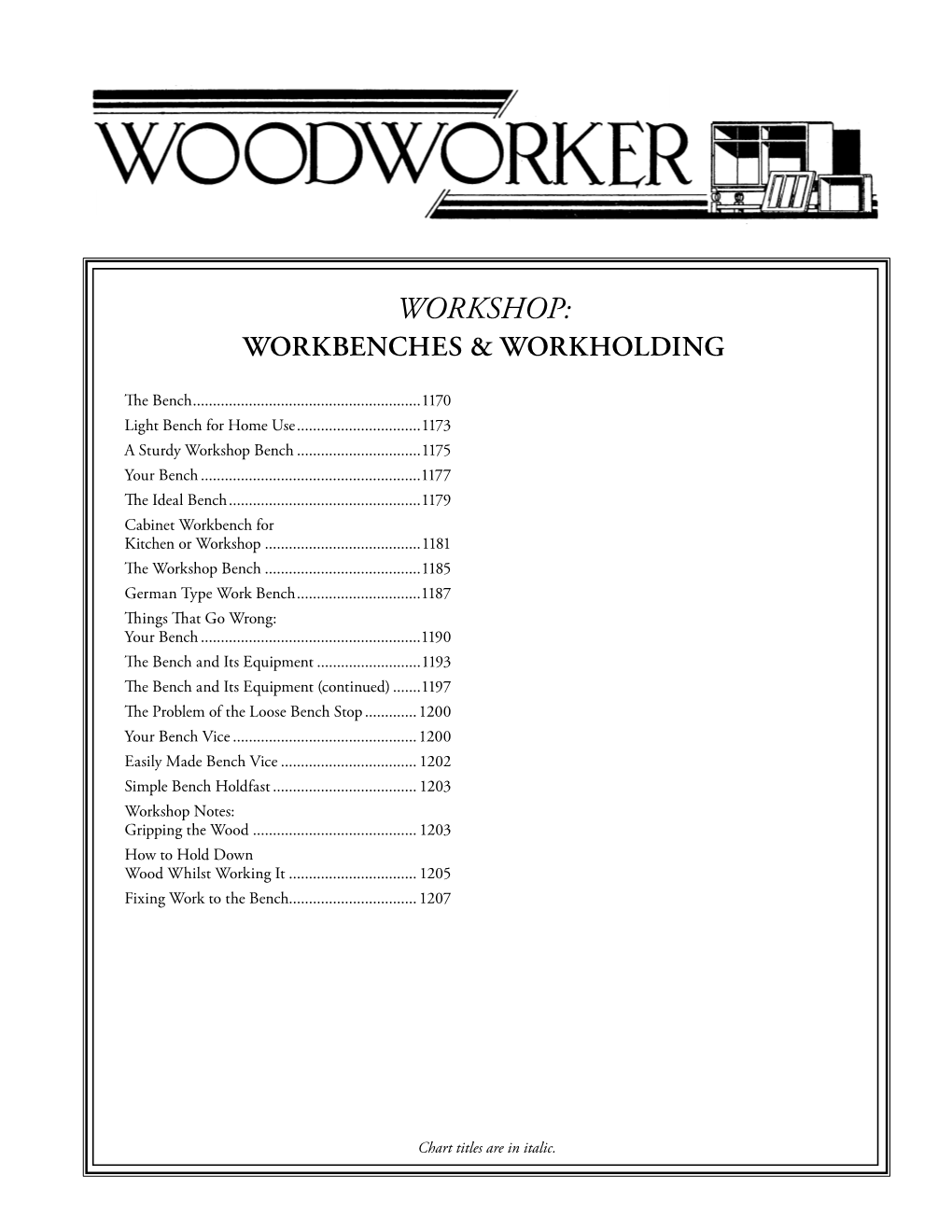 Workshop: Workbenches & Workholding