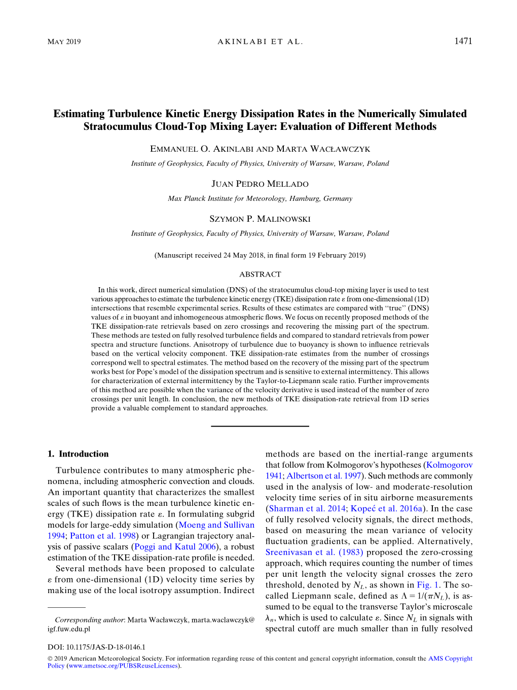 Estimating Turbulence Kinetic Energy Dissipation Rates in the Numerically Simulated Stratocumulus Cloud-Top Mixing Layer: Evaluation of Different Methods