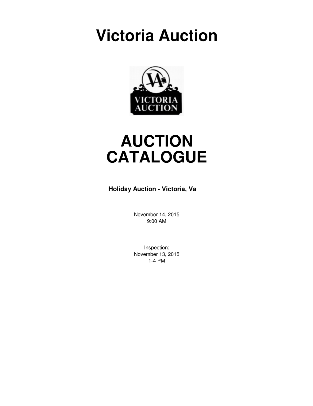 Auction Catalogue