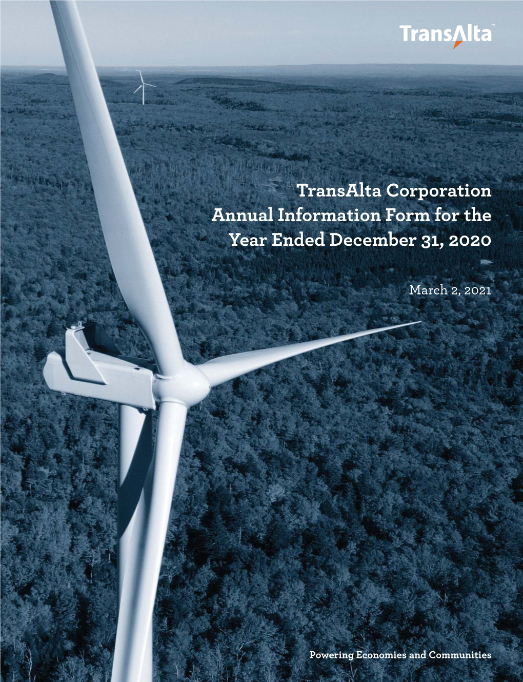 Transalta Corporation Annual Information Form for the Year Ended December 31, 2020
