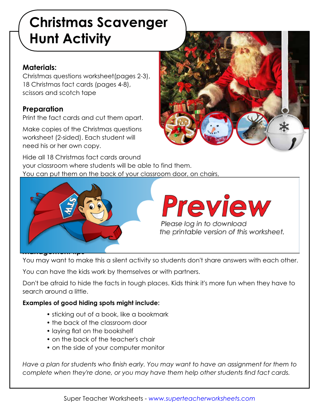 Christmas Scavenger Hunt Activity