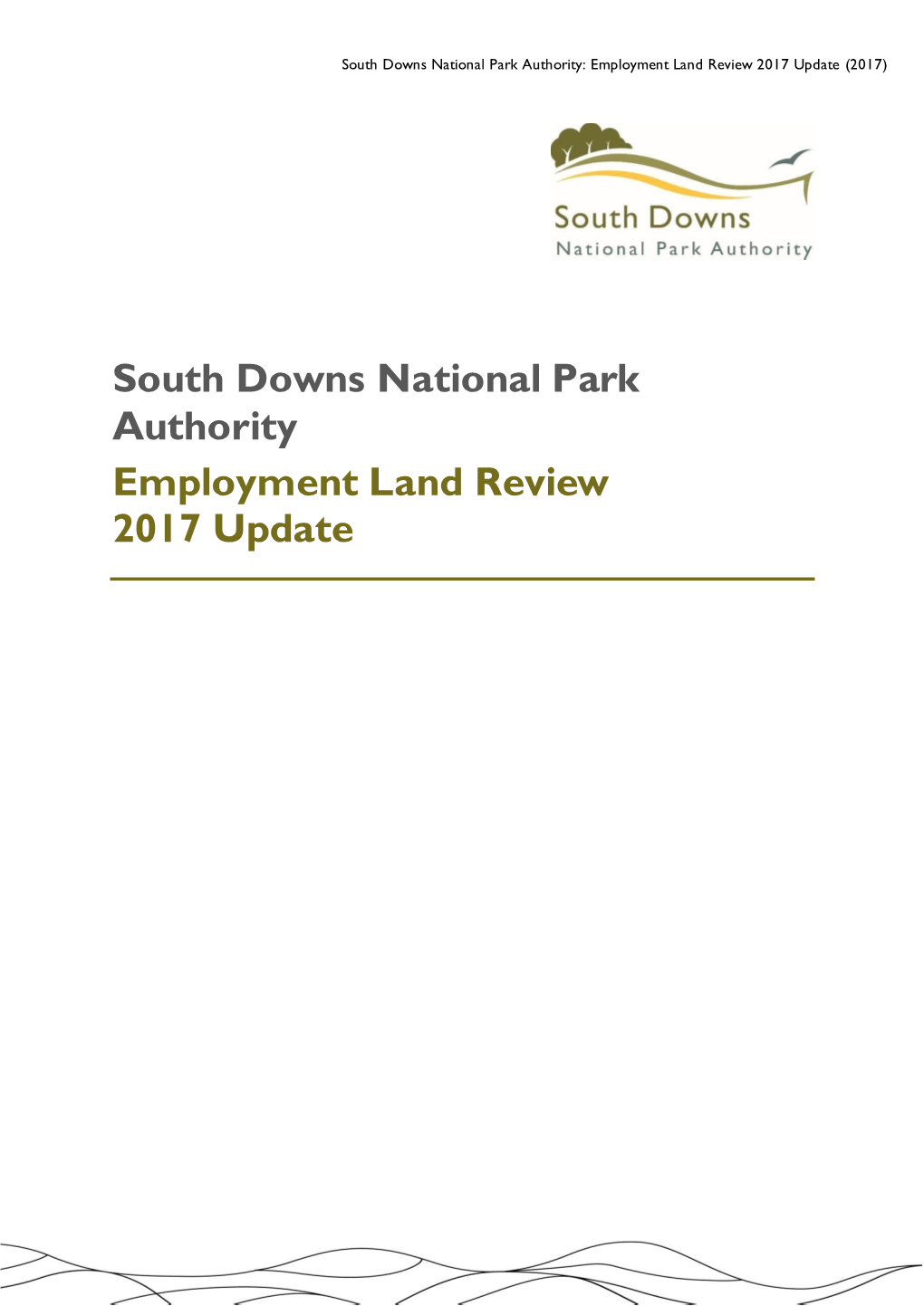 South Downs National Park Authority Employment Land Review 2017 Update