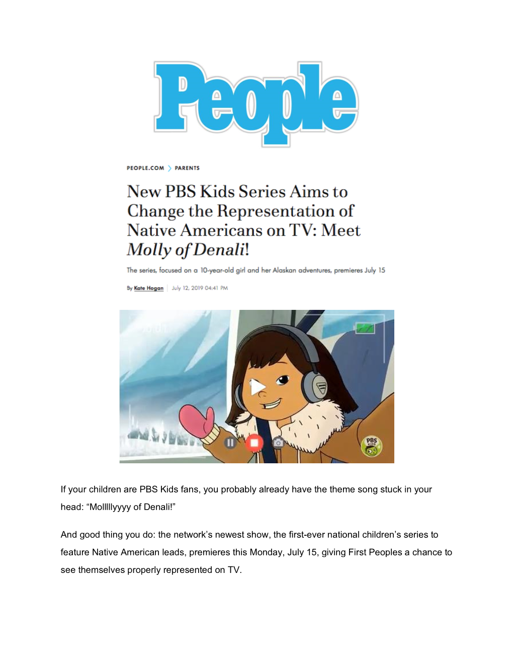 If Your Children Are PBS Kids Fans, You Probably Already Have the Theme Song Stuck in Your Head: “Molllllyyyy of Denali!”