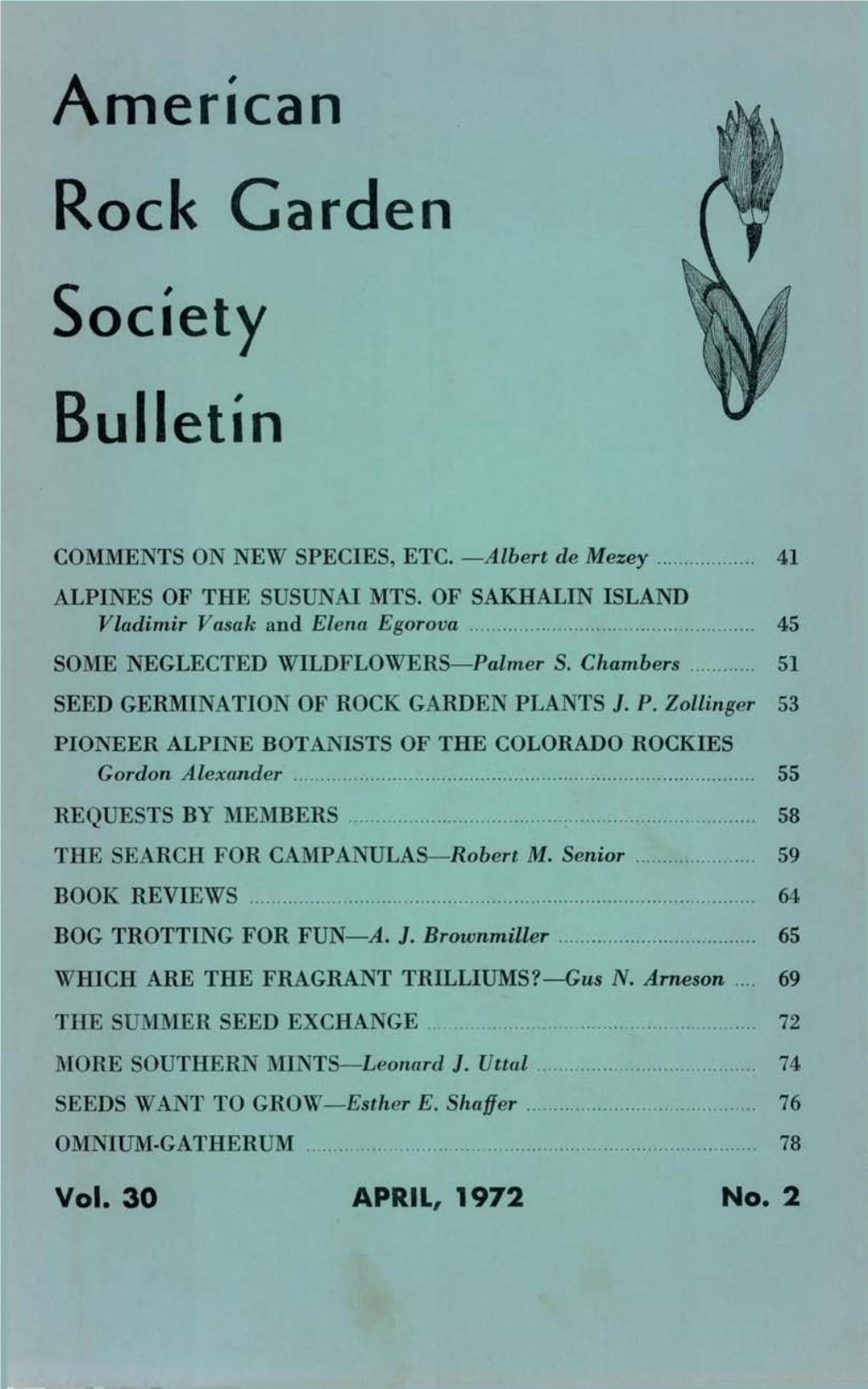 American Rock Garde Society Bulletin N