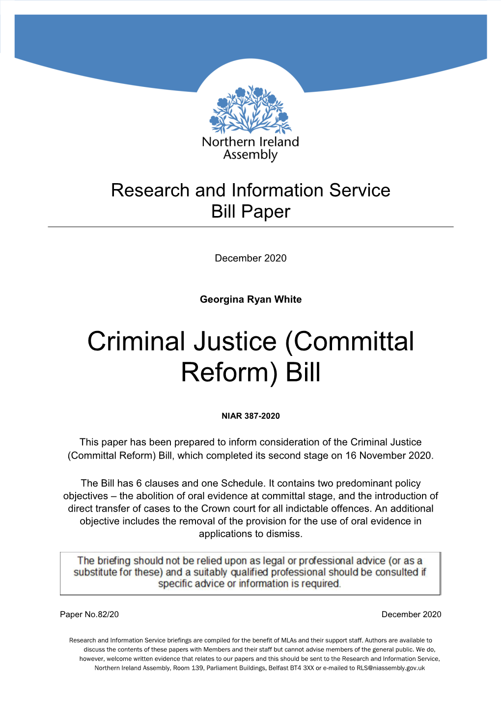 Criminal Justice (Committal Reform) Bill