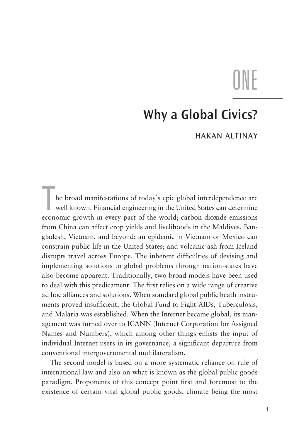 Why a Global Civics?