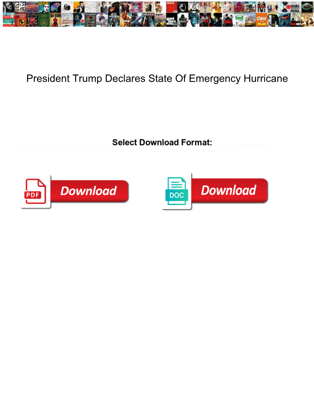 President Trump Declares State of Emergency Hurricane
