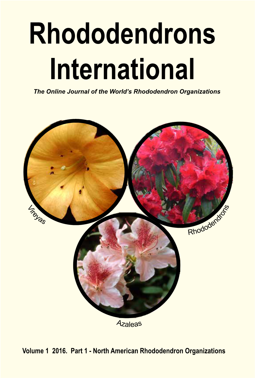 Rhododendrons International the Online Journal of the World’S Rhododendron Organizations