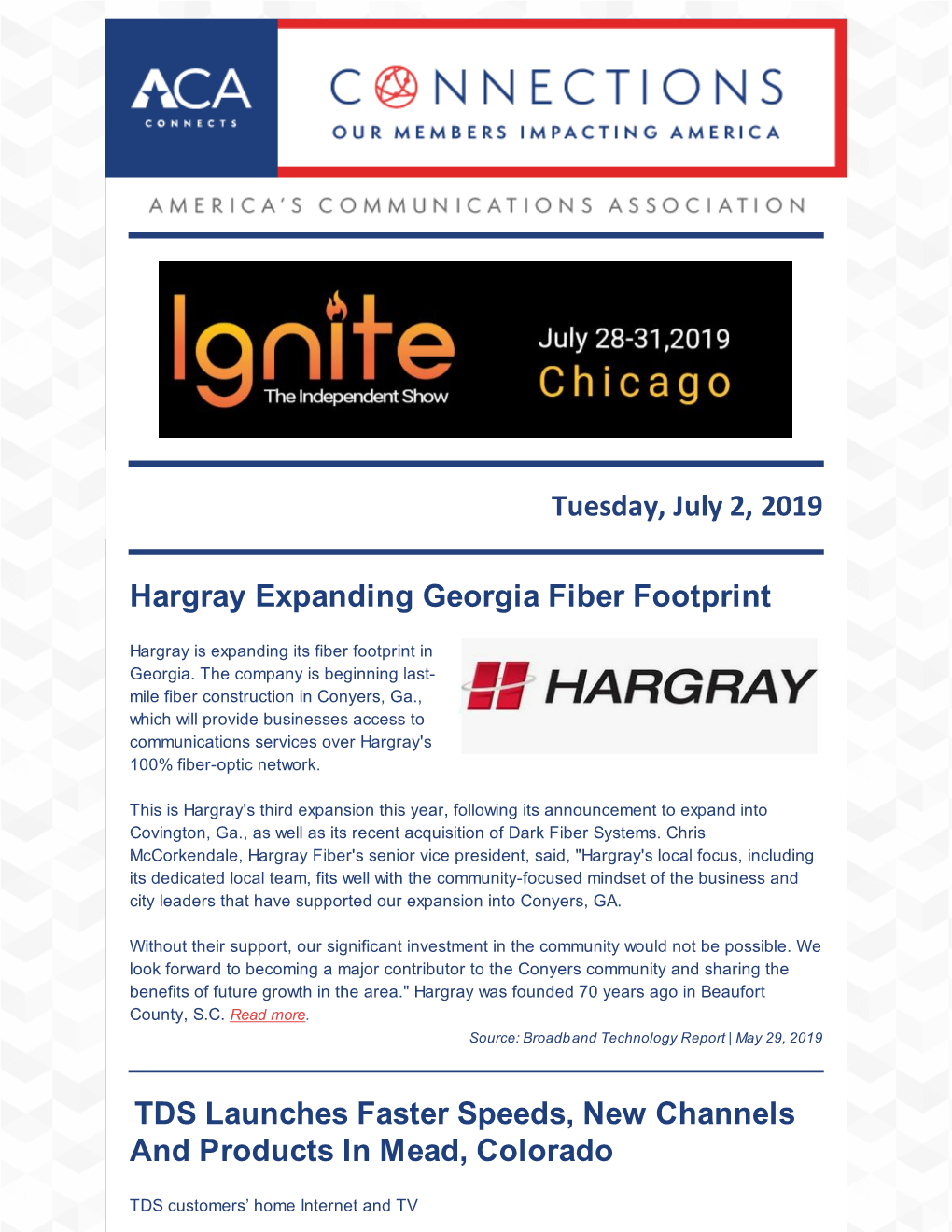 Tuesday, July 2, 2019 Hargray Expanding Georgia Fiber Footprint