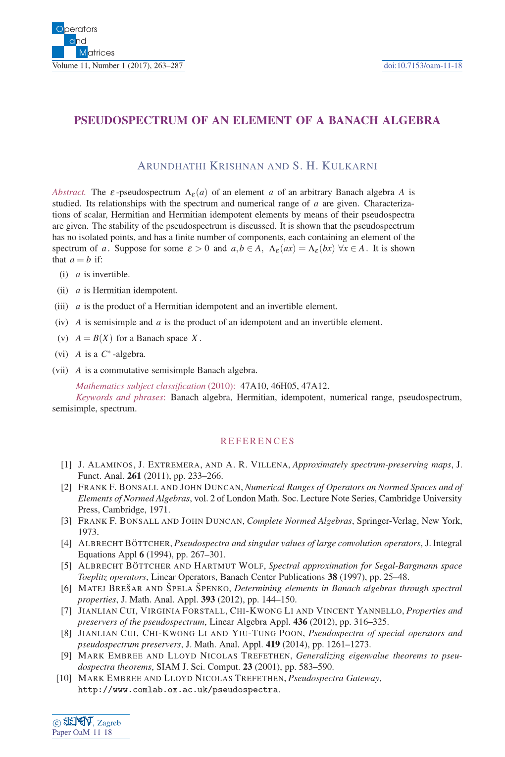 Pseudospectrum of an Element of a Banach Algebra