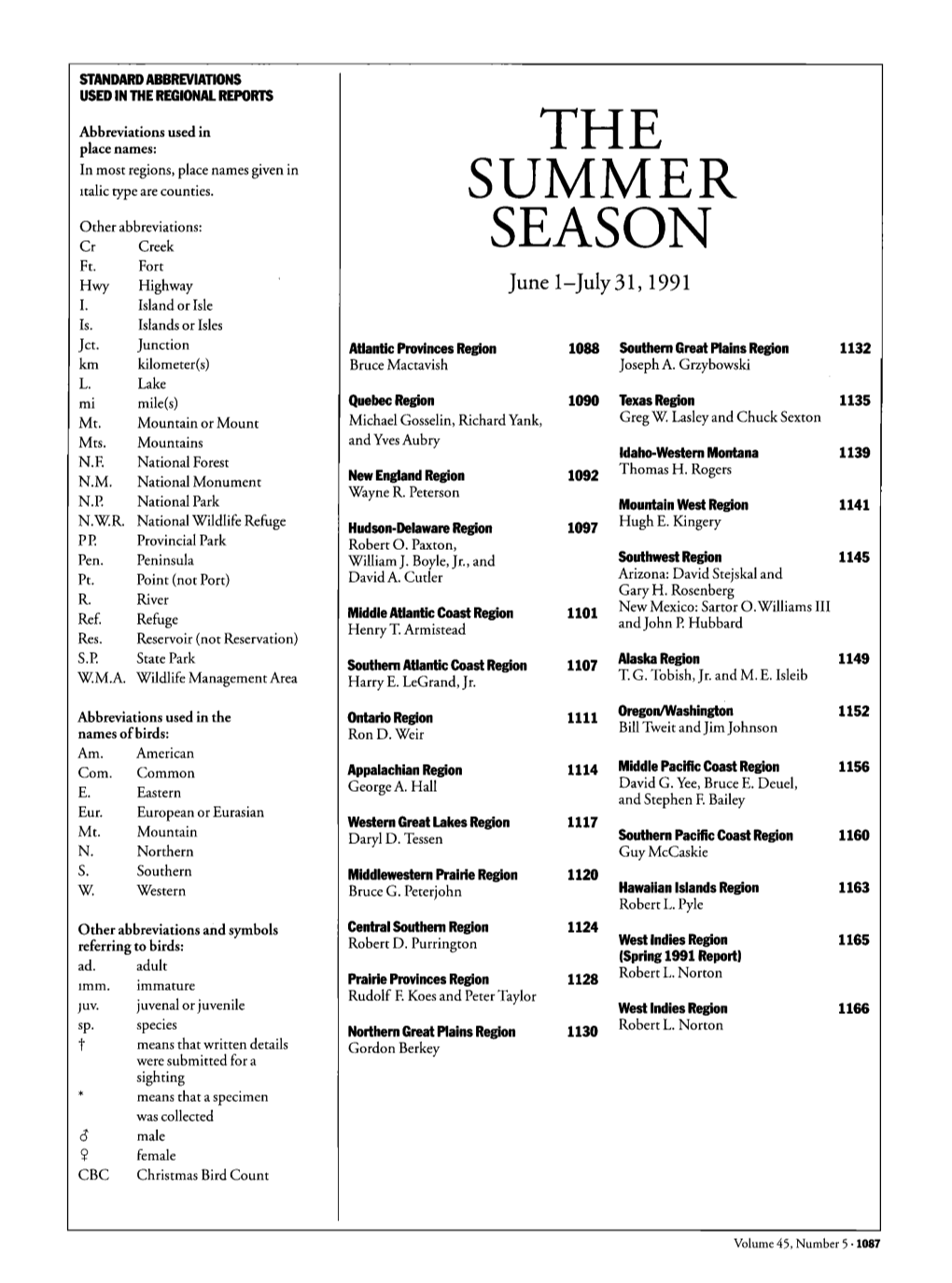 The Summer Season June 1-July 31, 1991