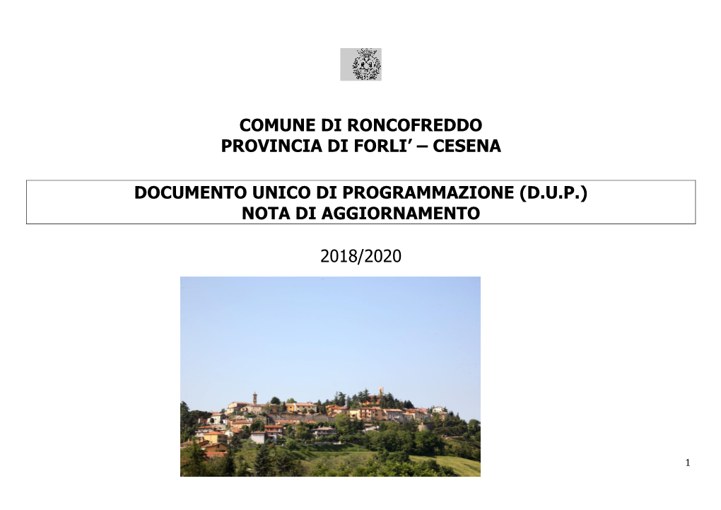 Comune Di Roncofreddo Provincia Di Forli' – Cesena