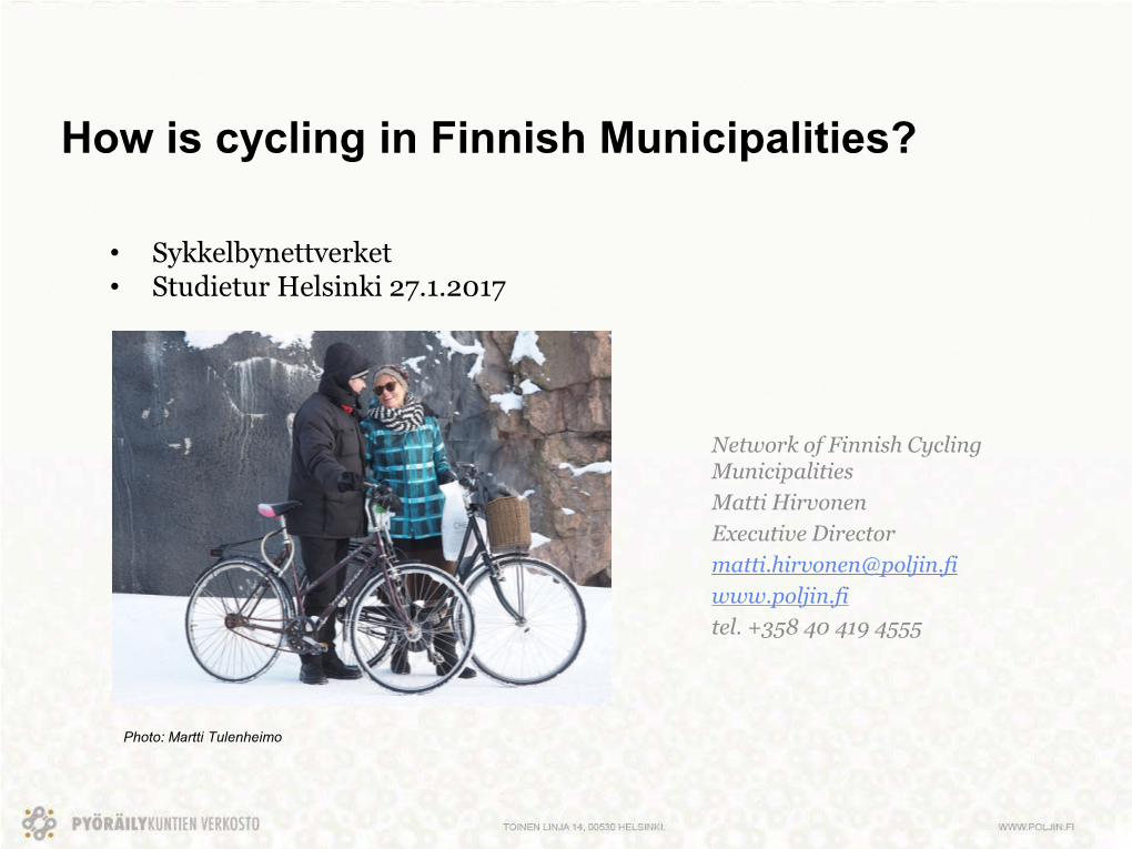 How Is Cycling in Finnish Municipalities?