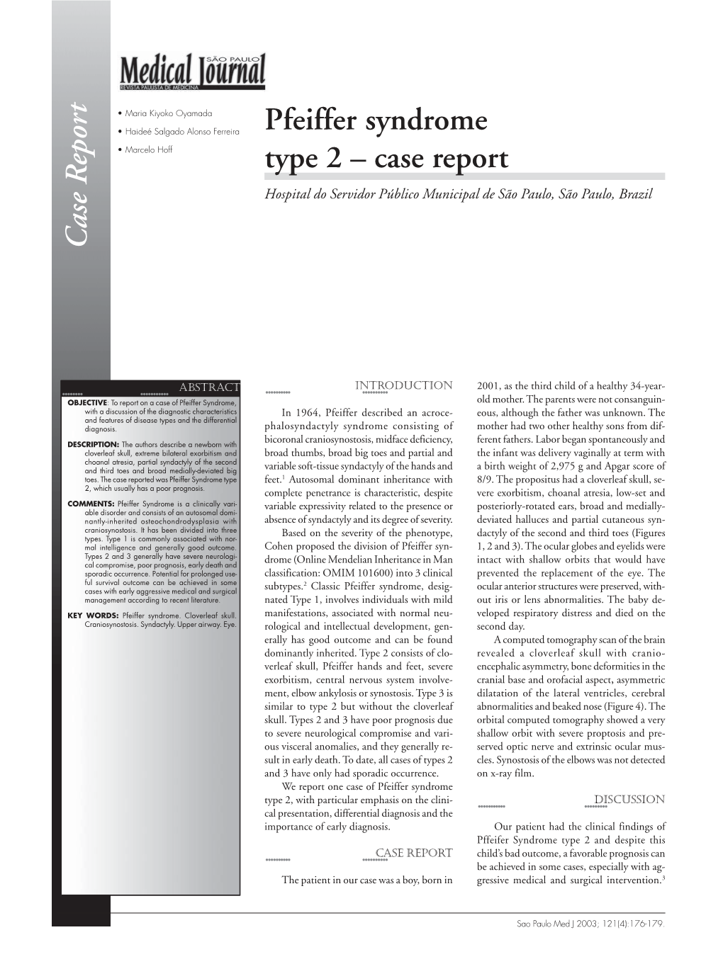 Pfeiffer Syndrome Type 2 – Case Report