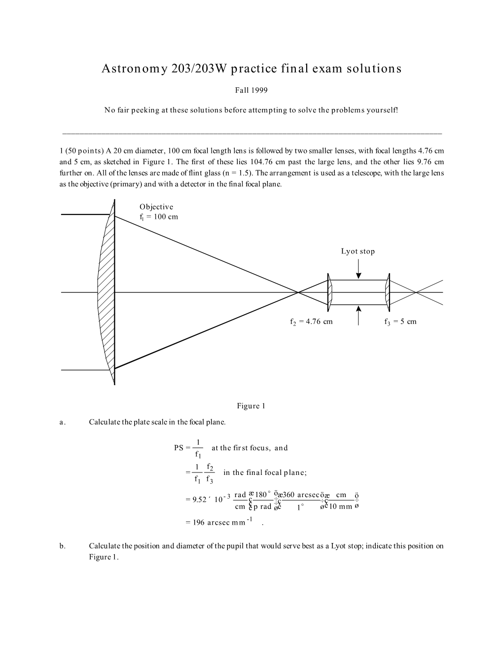 Astronomy 203/203W Practice Final Exam Solutions