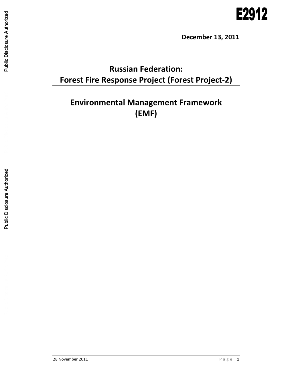 Environmental Management Framework (EMF)