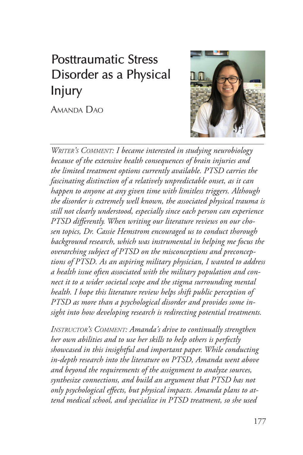 Posttraumatic Stress Disorder As a Physical Injury