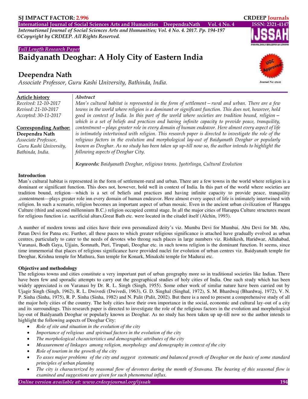 A Holy City of Eastern India