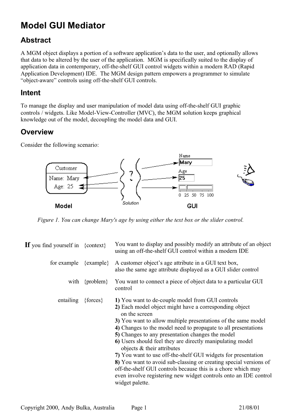 Model Gui Mediator Design Pattern