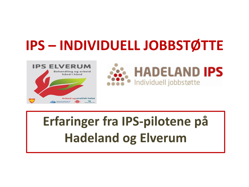 Ips – Individuell Jobbstøtte