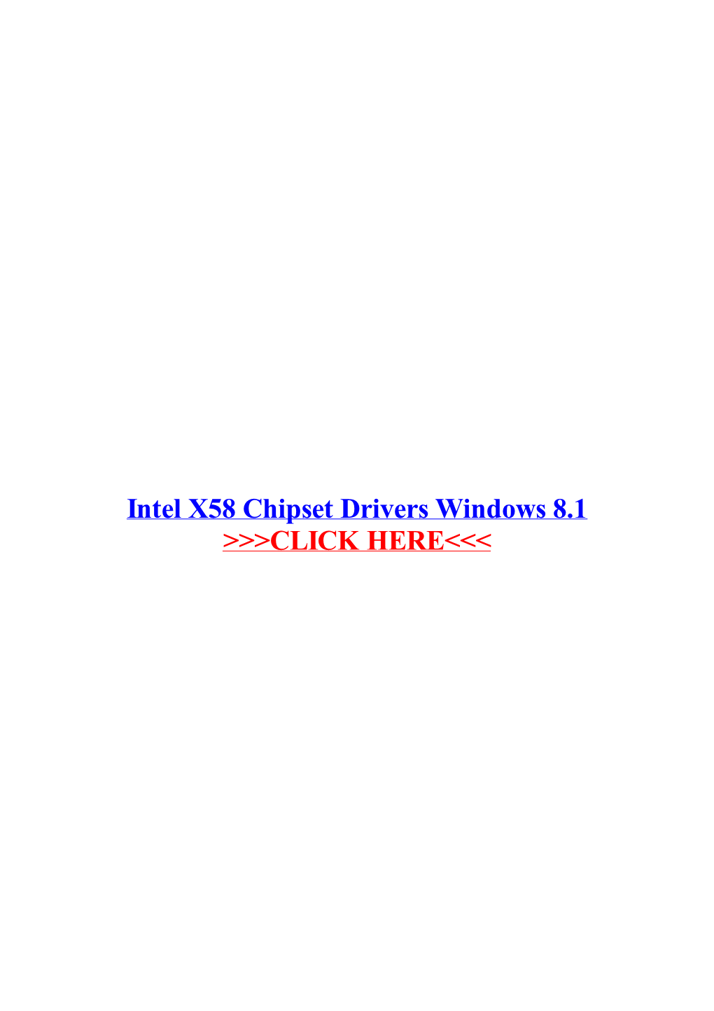 Intel X58 Chipset Drivers Windows 8.1