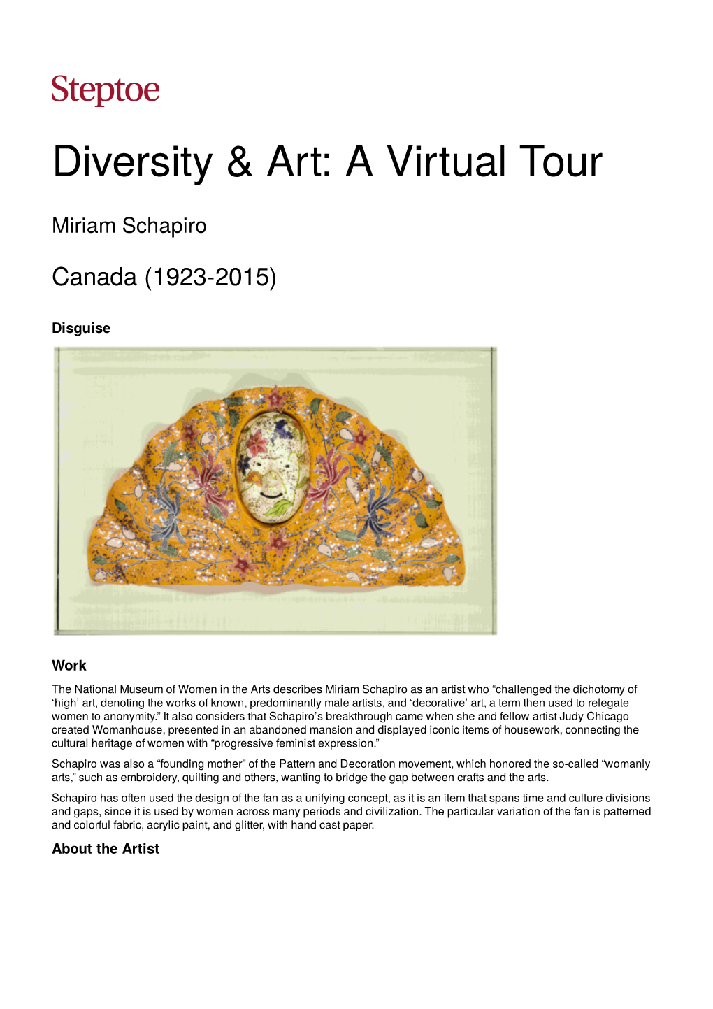 Diversity & Art: a Virtual Tour