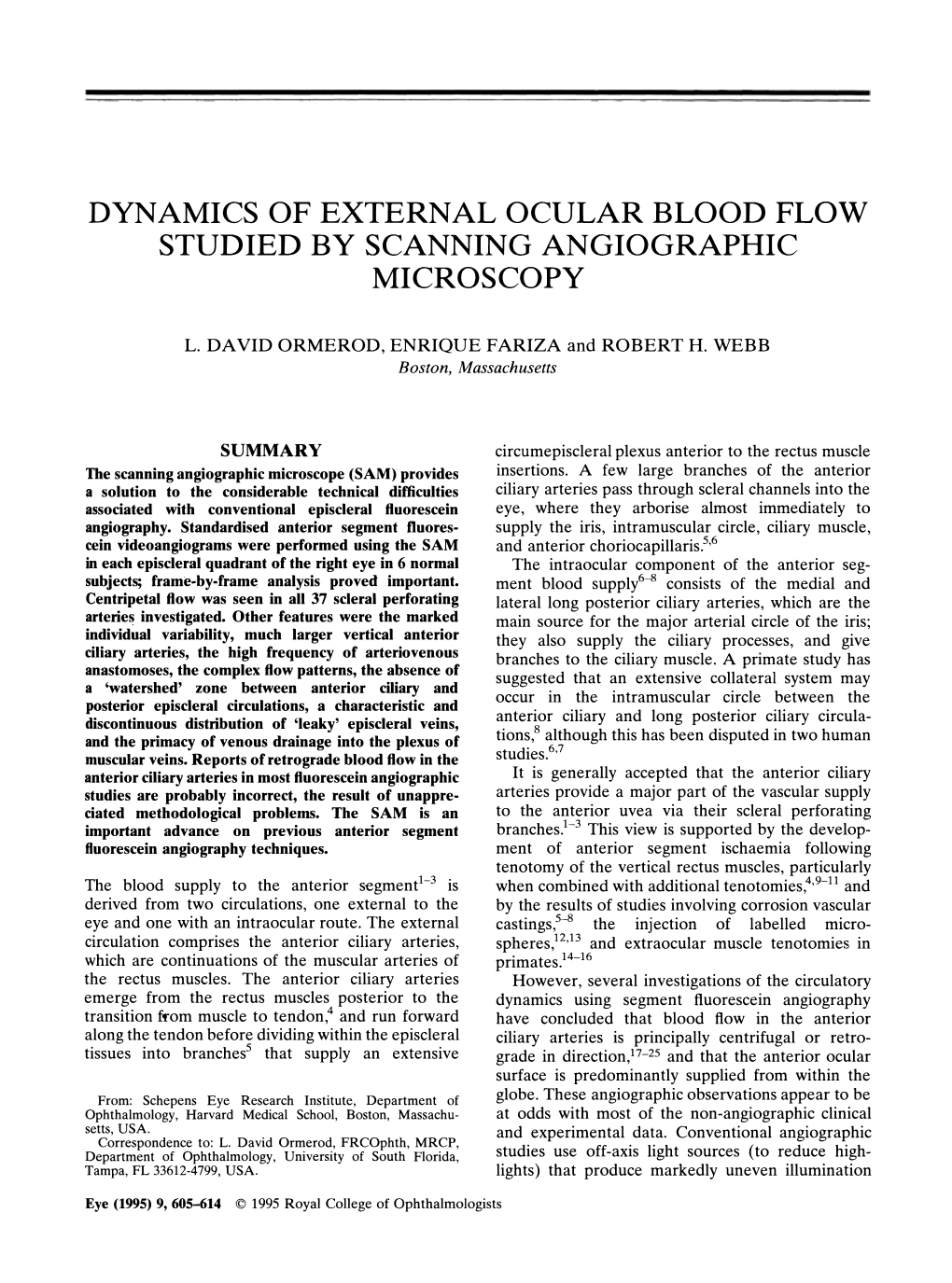 Dynamics of External Ocular Blood Flow Studied by Scanning Angiographic Microscopy