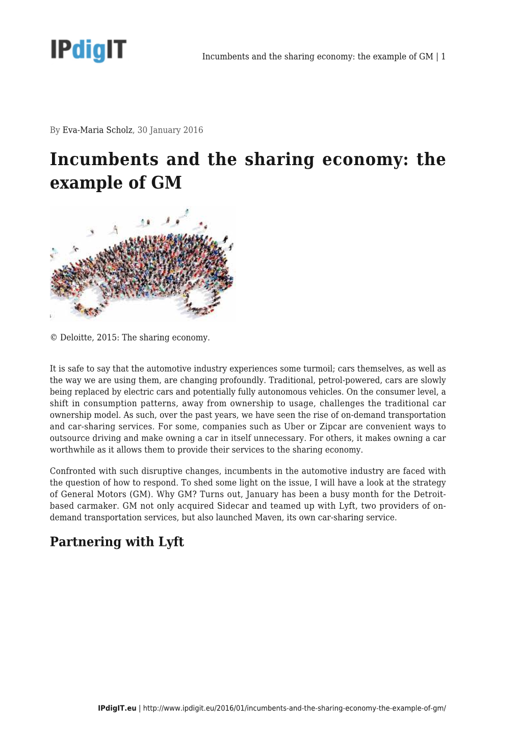Incumbents and the Sharing Economy: the Example of GM | 1