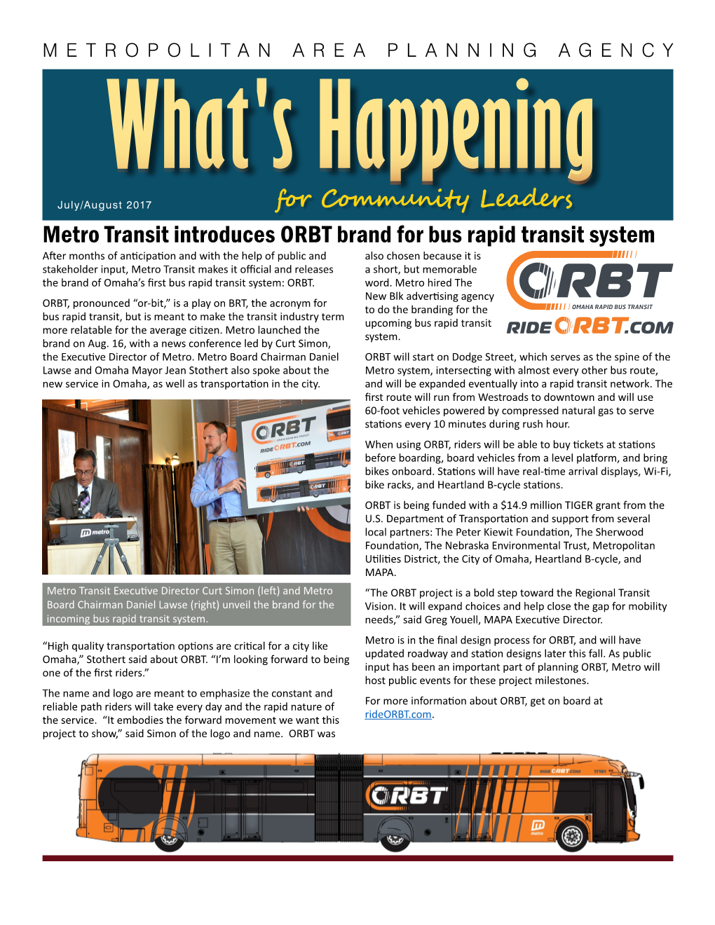 Metro Transit Introduces ORBT Brand for Bus Rapid Transit System