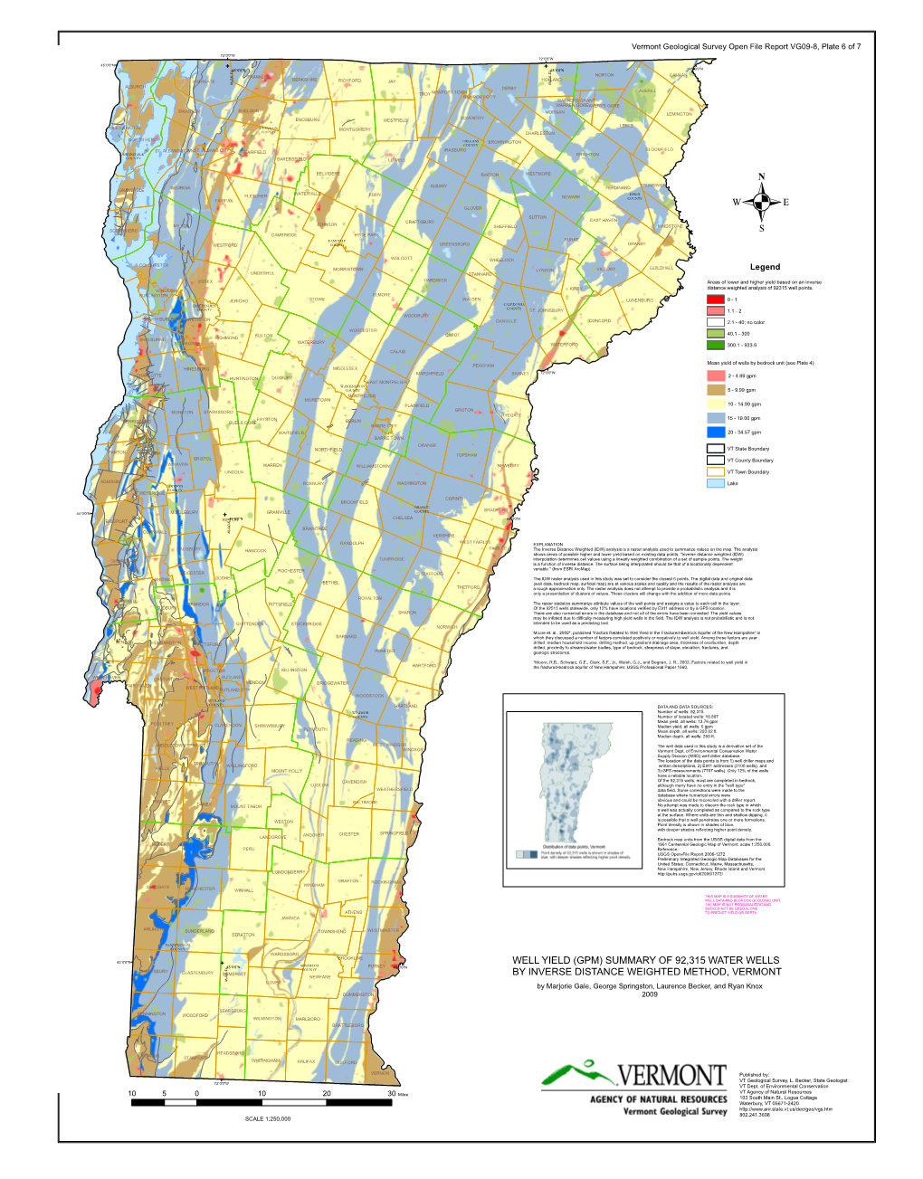 (Gpm) Summary of 92315 Water Wells by Inverse Distance