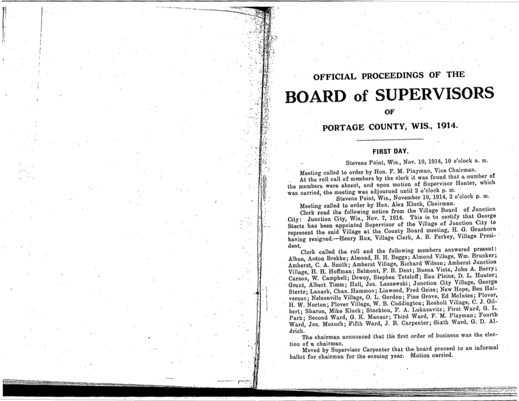 BOARD of SUPERVISORS of PORTAGE COUNTY; WIS., 1914