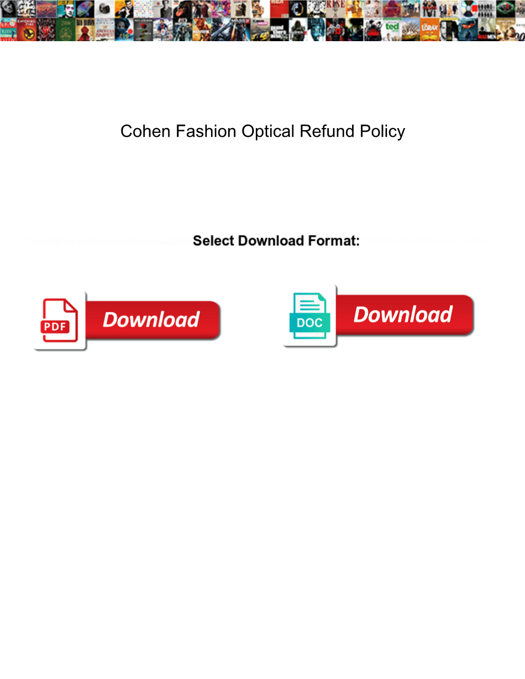 Cohen Fashion Optical Refund Policy