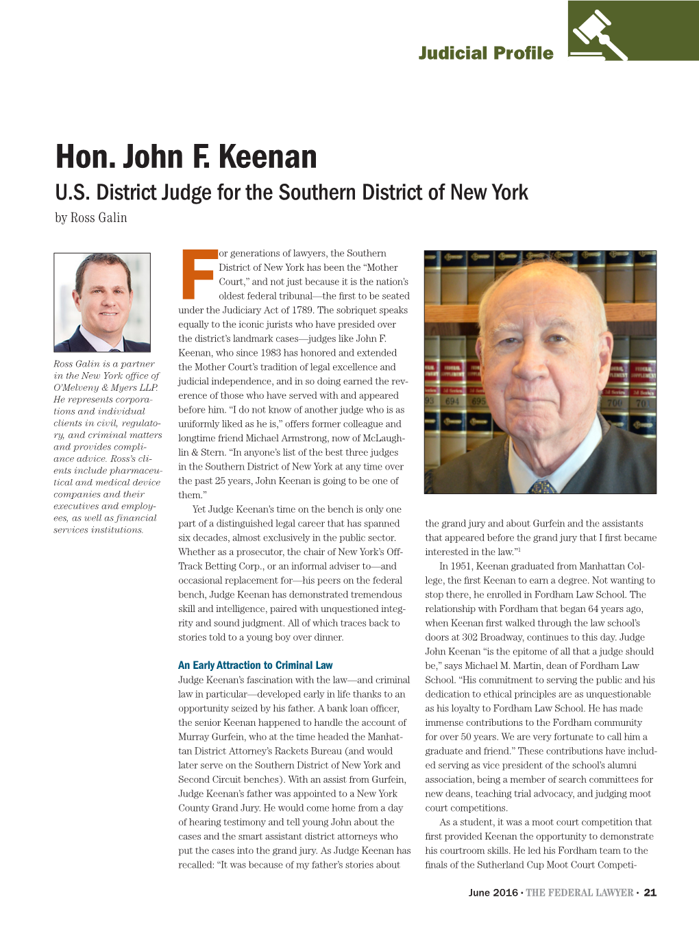 Hon. John F. Keenan U.S