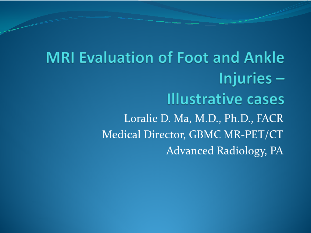 Musculoskeletal MRI Cases