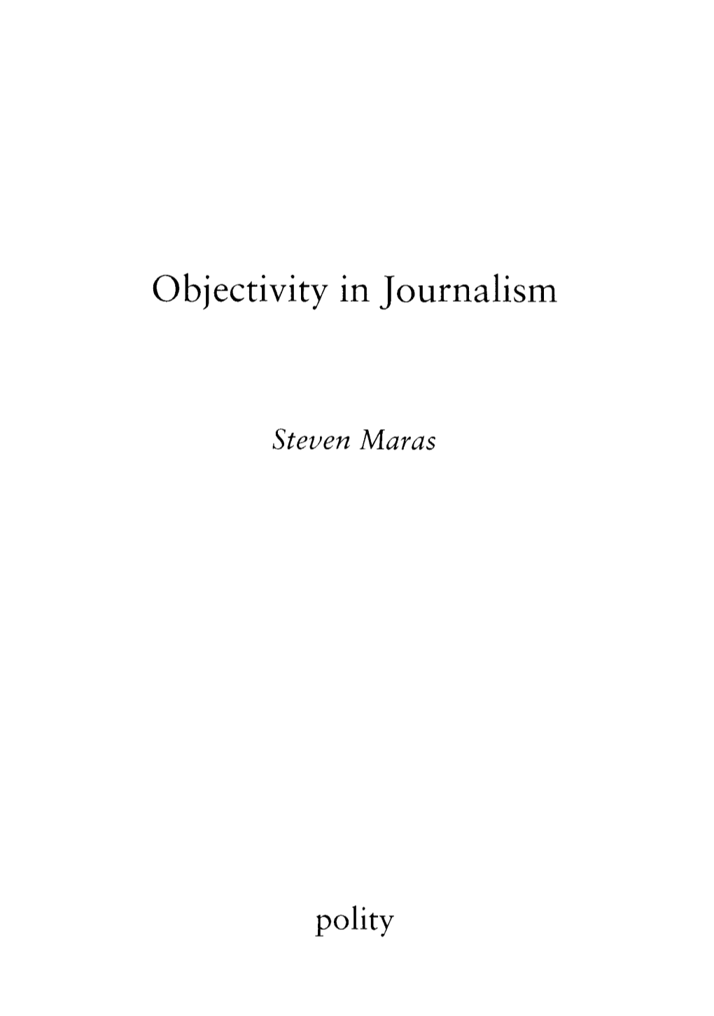 Objectivity in Journalism