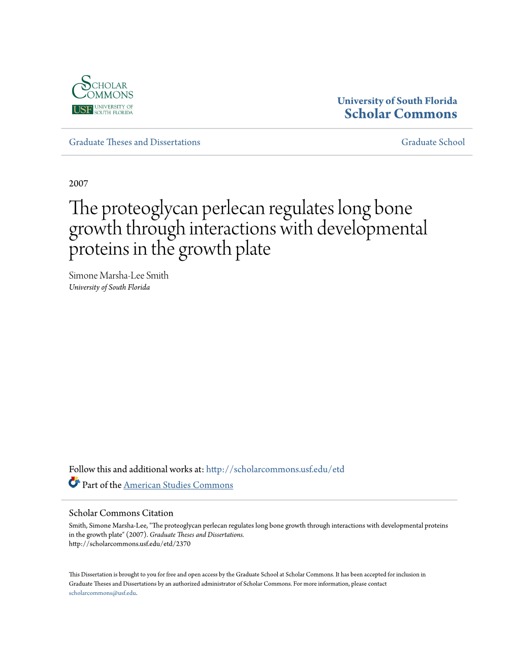 The Proteoglycan Perlecan Regulates Long Bone Growth Through