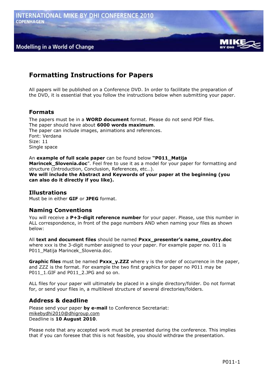 Formatting Instructions for Papers