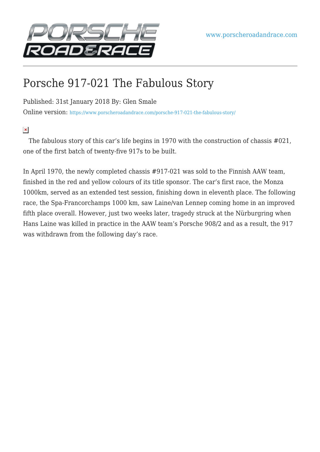 Porsche 917-021 the Fabulous Story