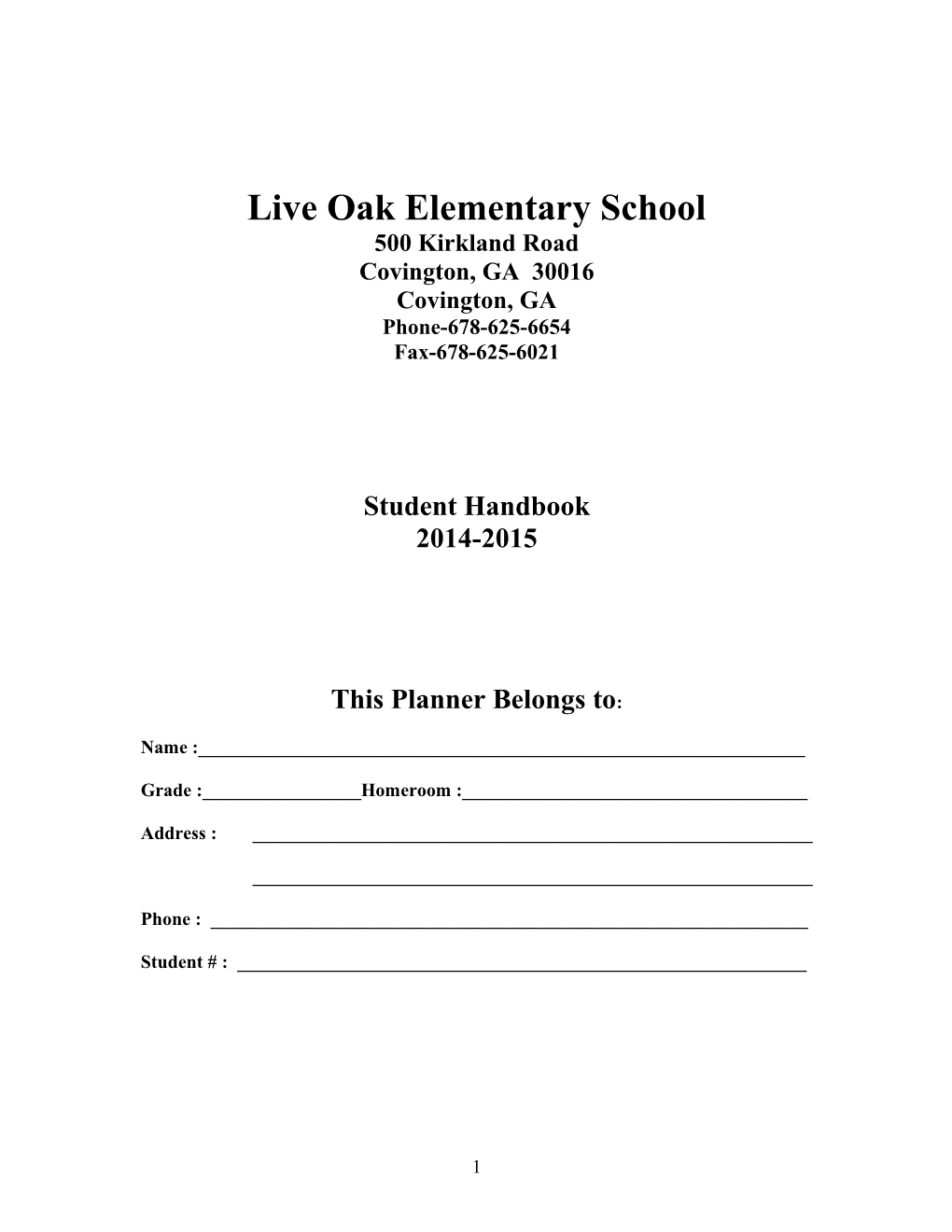 Live Oak SY13-14 Handbook