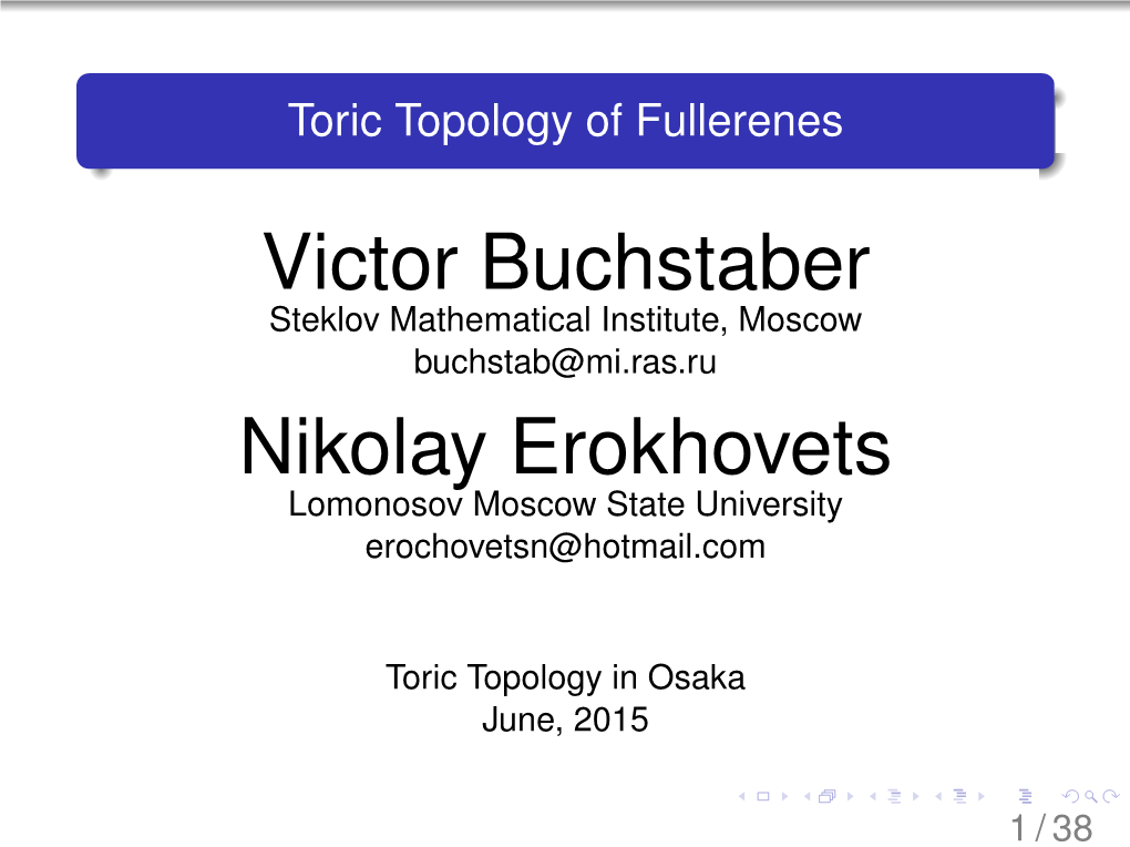 Toric Topology of Fullerenes